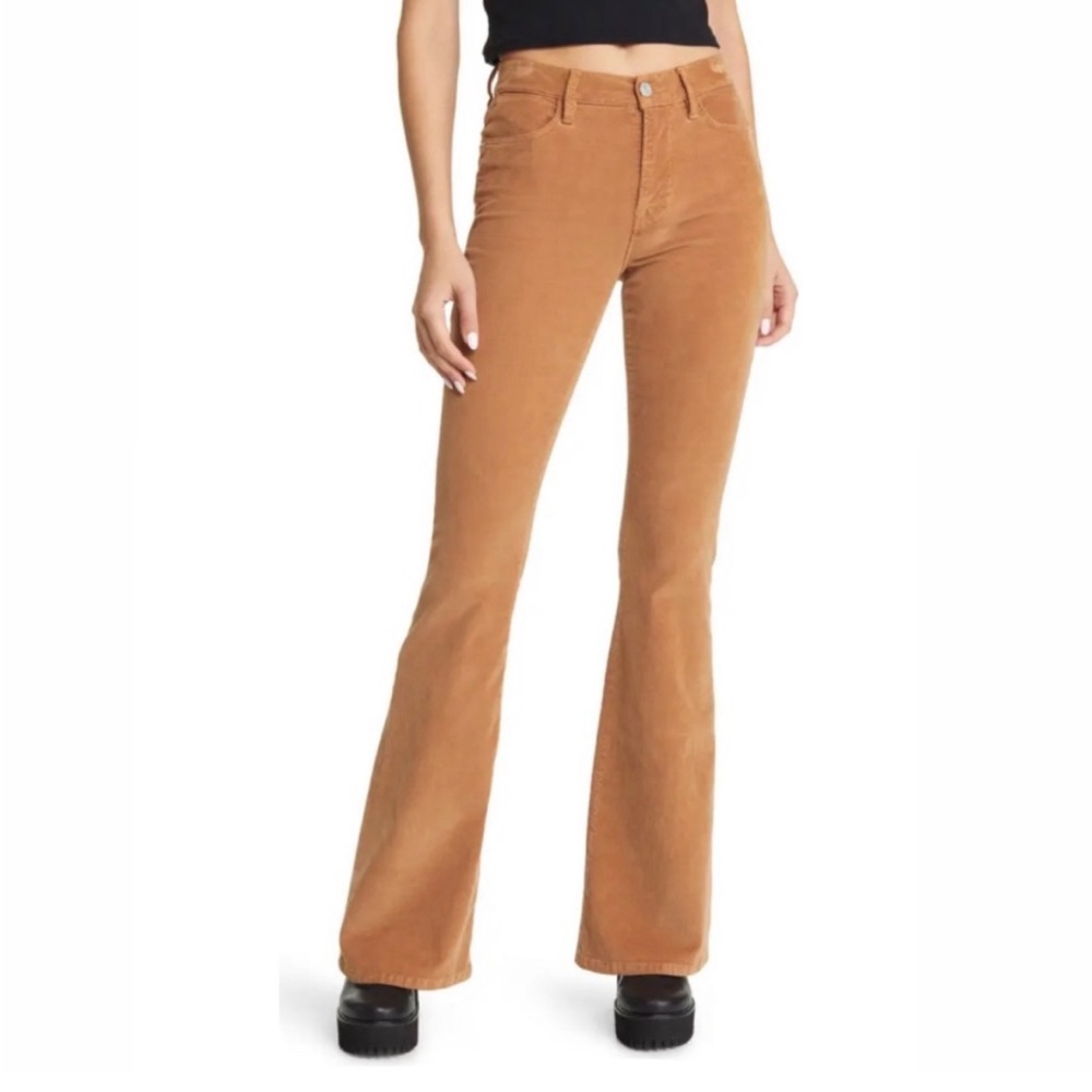 Frame High Rise Flare Leg Corduroy Pants 24